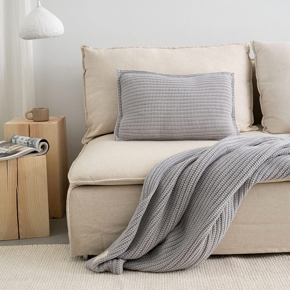 Pledas WOOLEN WEAVE Pilkas